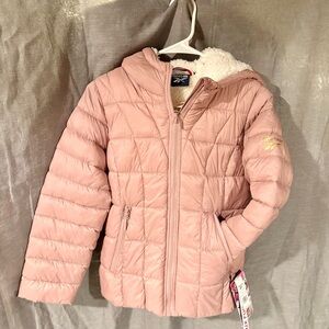 Reebok Light Pink Kids Puffer Jacket